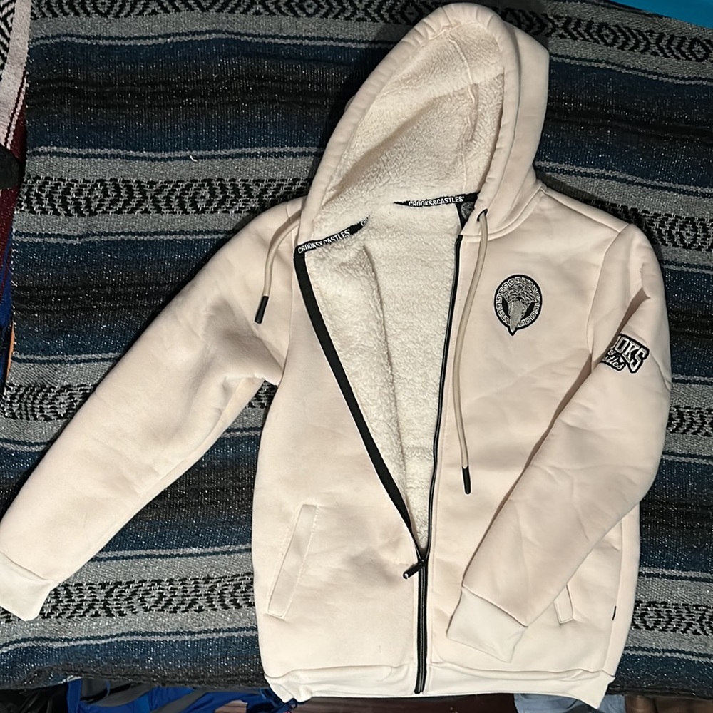 crooks and castles sherpa zip up hoodie